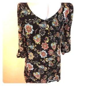 Black/Floral Cold Shoulder Mini Dress